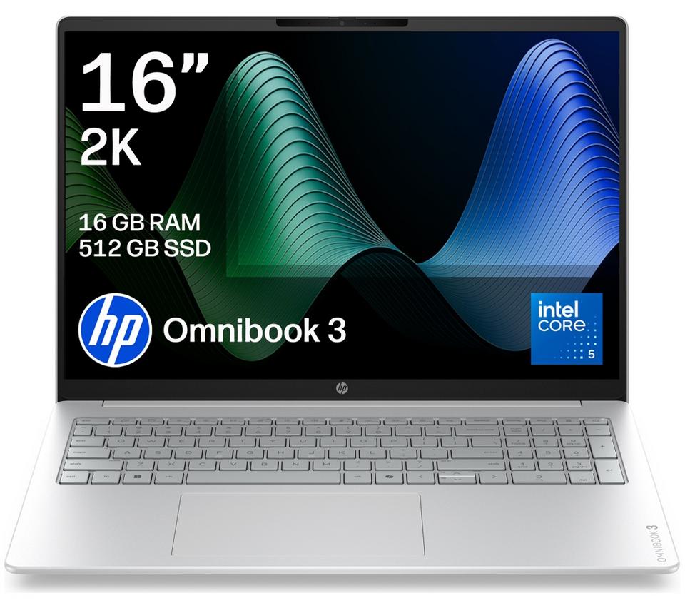 HP OmniBook 3 16" Laptop - Intel® Core™ 5, 512 GB SSD, Silver