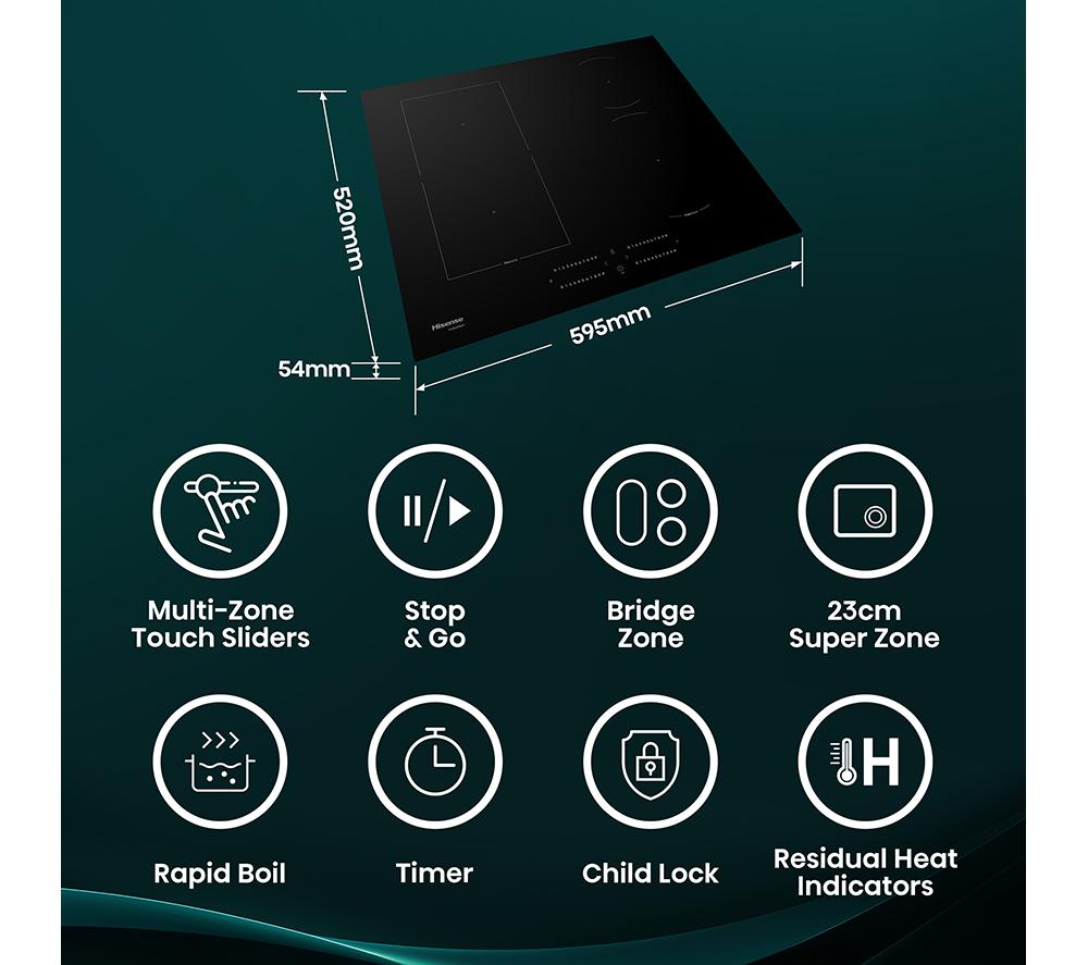 HISENSE Hi4 HIC6422BSC 60 cm Electric Induction Hob - Black image number 3 of 18