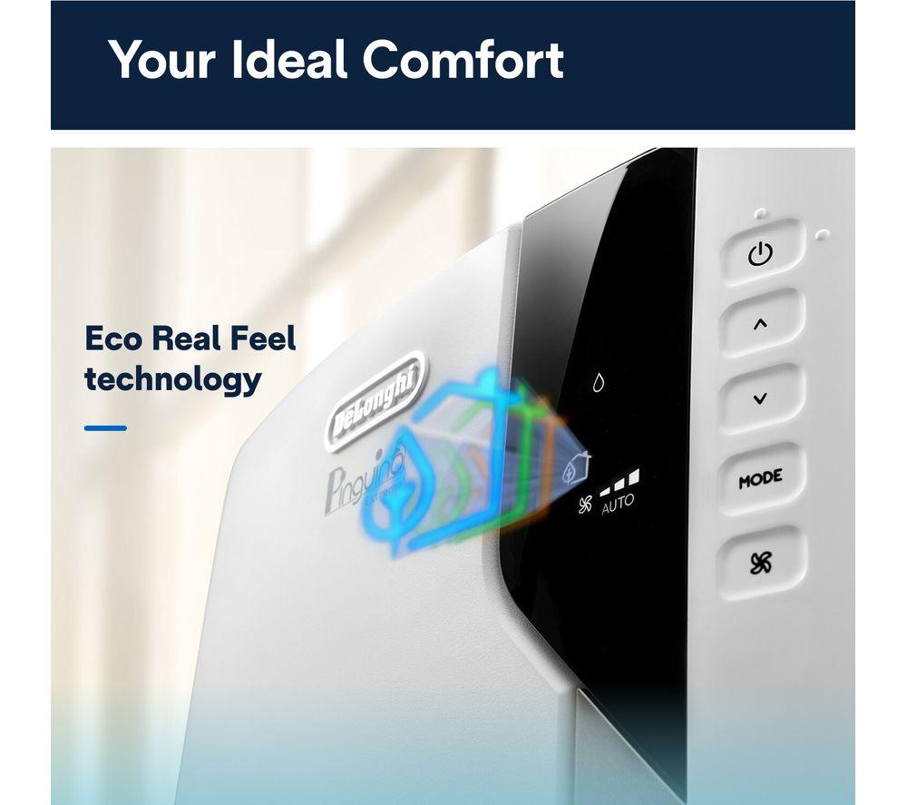DELONGHI Pinguino EX93 Extreme 9400 BTU Portable Air Conditioner, Fan & Dehumidifier - White image number 4 of 6
