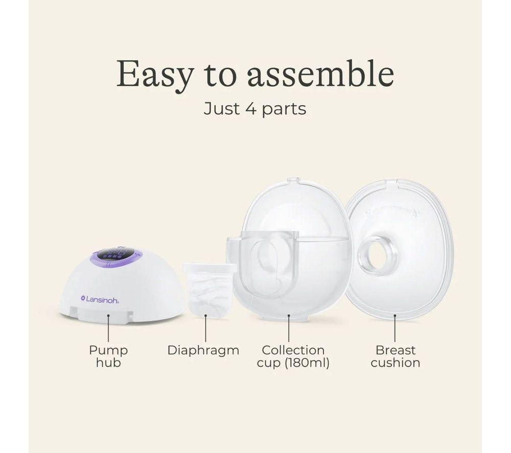 LANSINOH Wearable Double Electric Breast Pump Kit - White image number 3 of 8