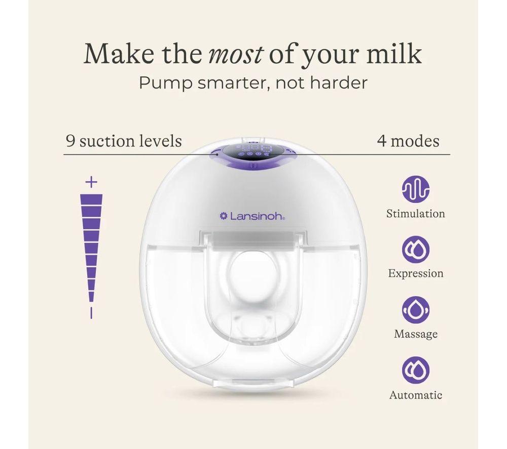 LANSINOH Wearable Double Electric Breast Pump Kit - White image number 4 of 8