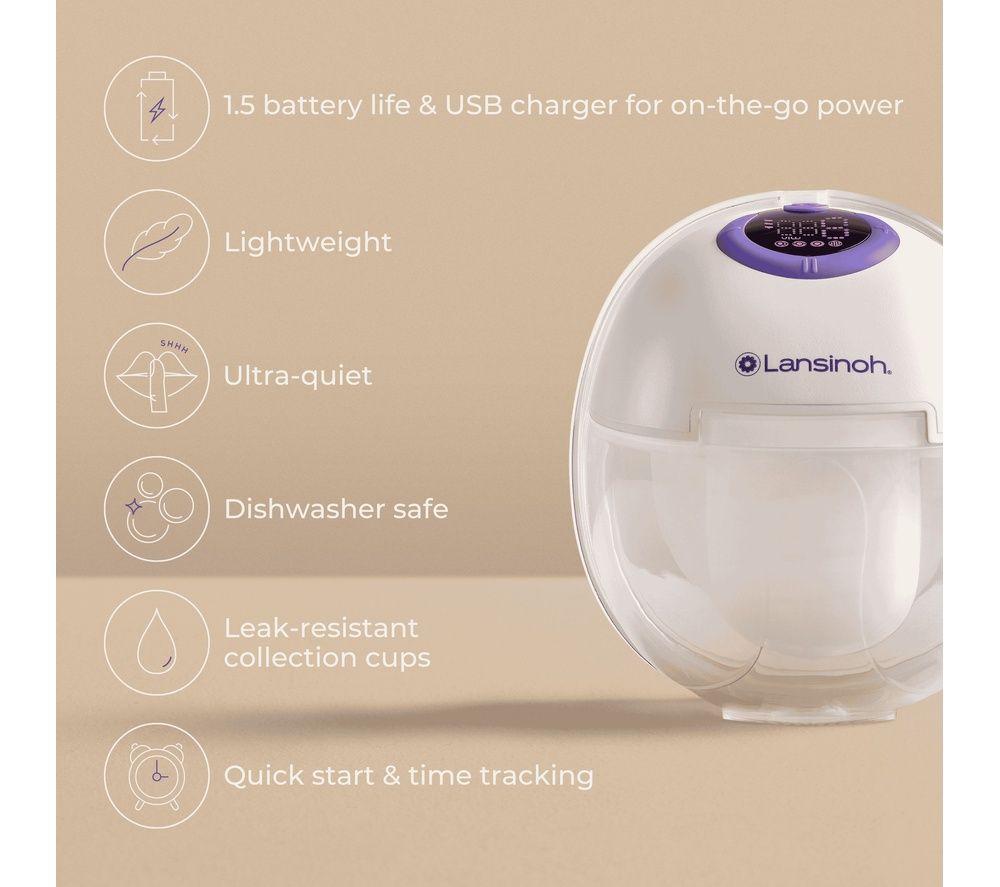 LANSINOH Wearable Double Electric Breast Pump Kit - White image number 8 of 8