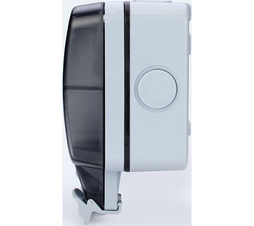STATUS 2 Gang Switched Garden Outdoor Socket - Grey image number 5 of 6