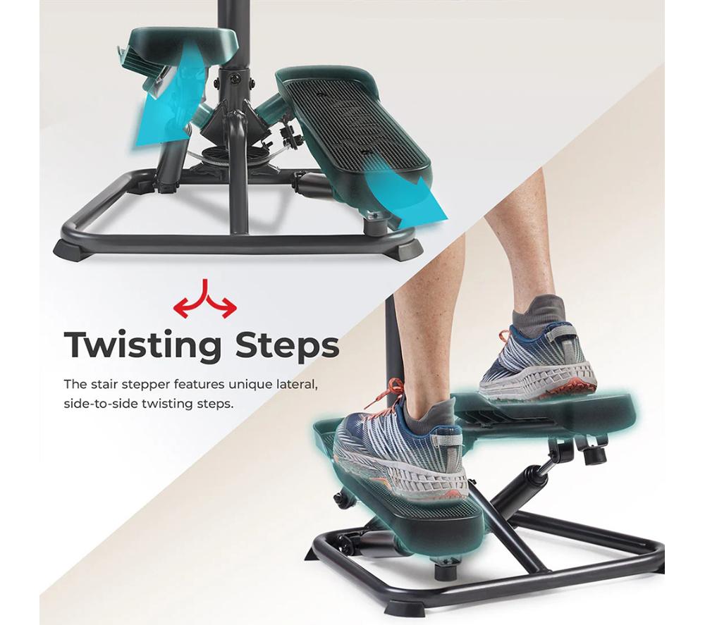 SUNNY HEALTH Smart Twist Stepper with Handlebar - Black image number 5 of 11