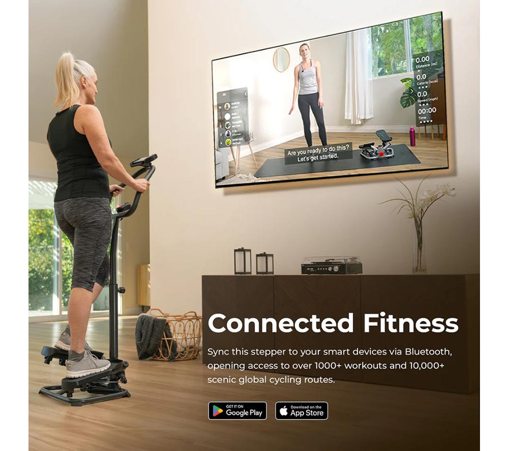 SUNNY HEALTH Smart Twist Stepper with Handlebar - Black image number 8 of 11