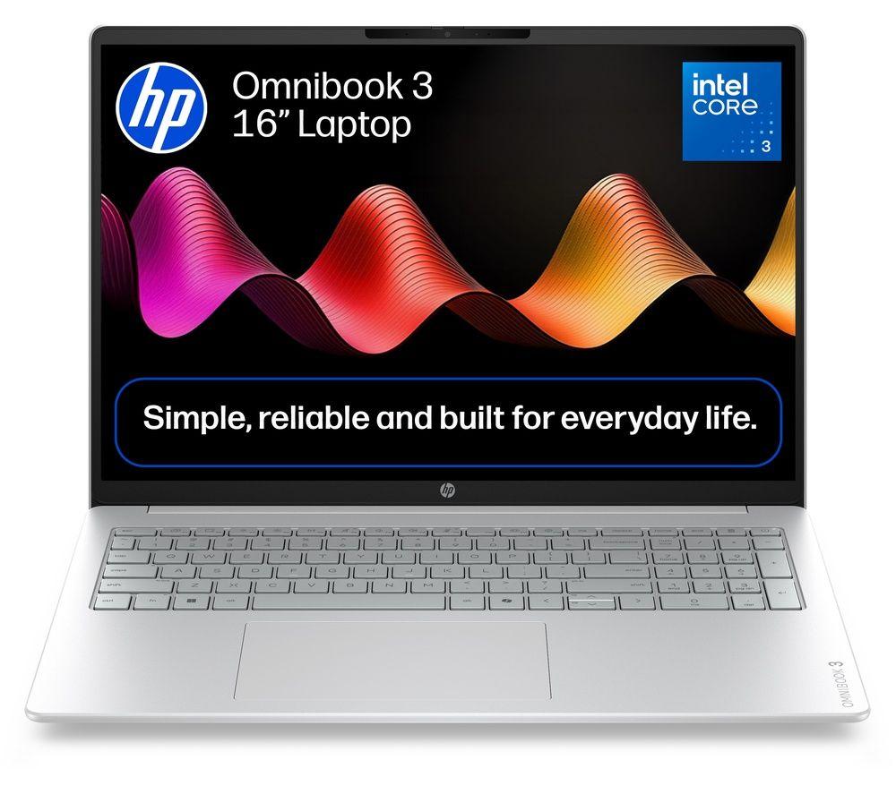 HP OmniBook 3 16inch Laptop - Intel®Core  3, 256 GB SSD, Silver