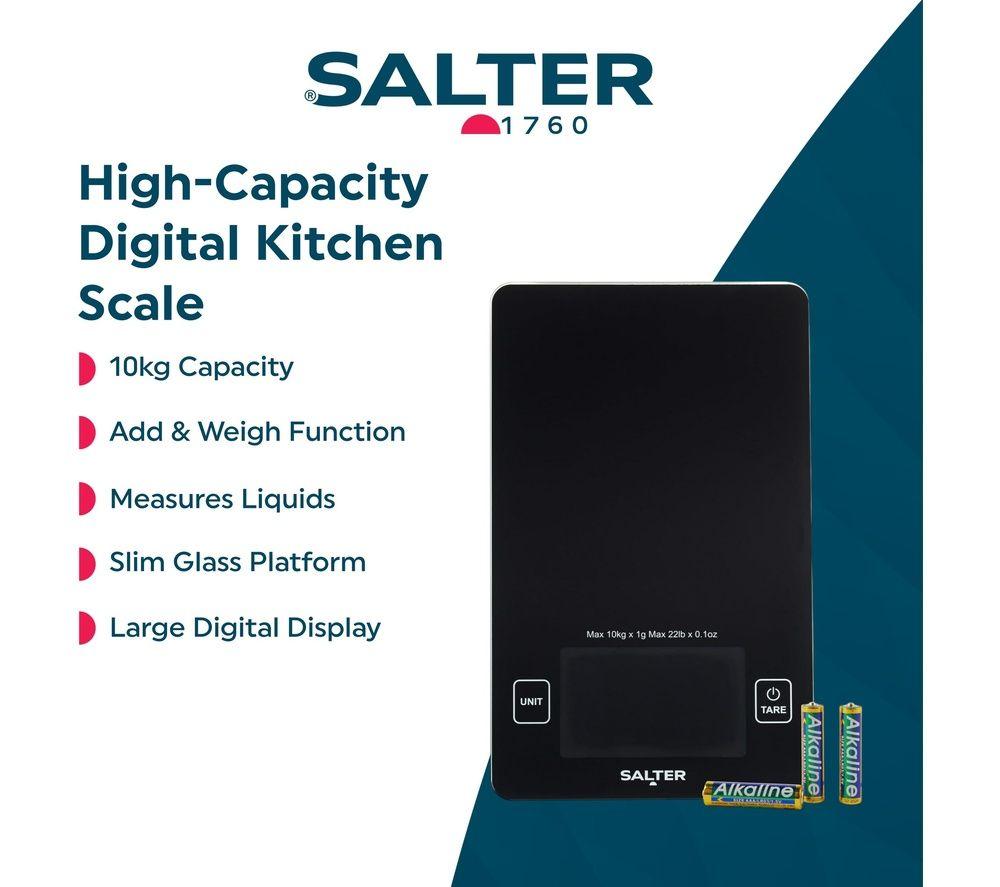 SALTER High-Capacity Electronic Kitchen Scale - Black image number 5 of 5