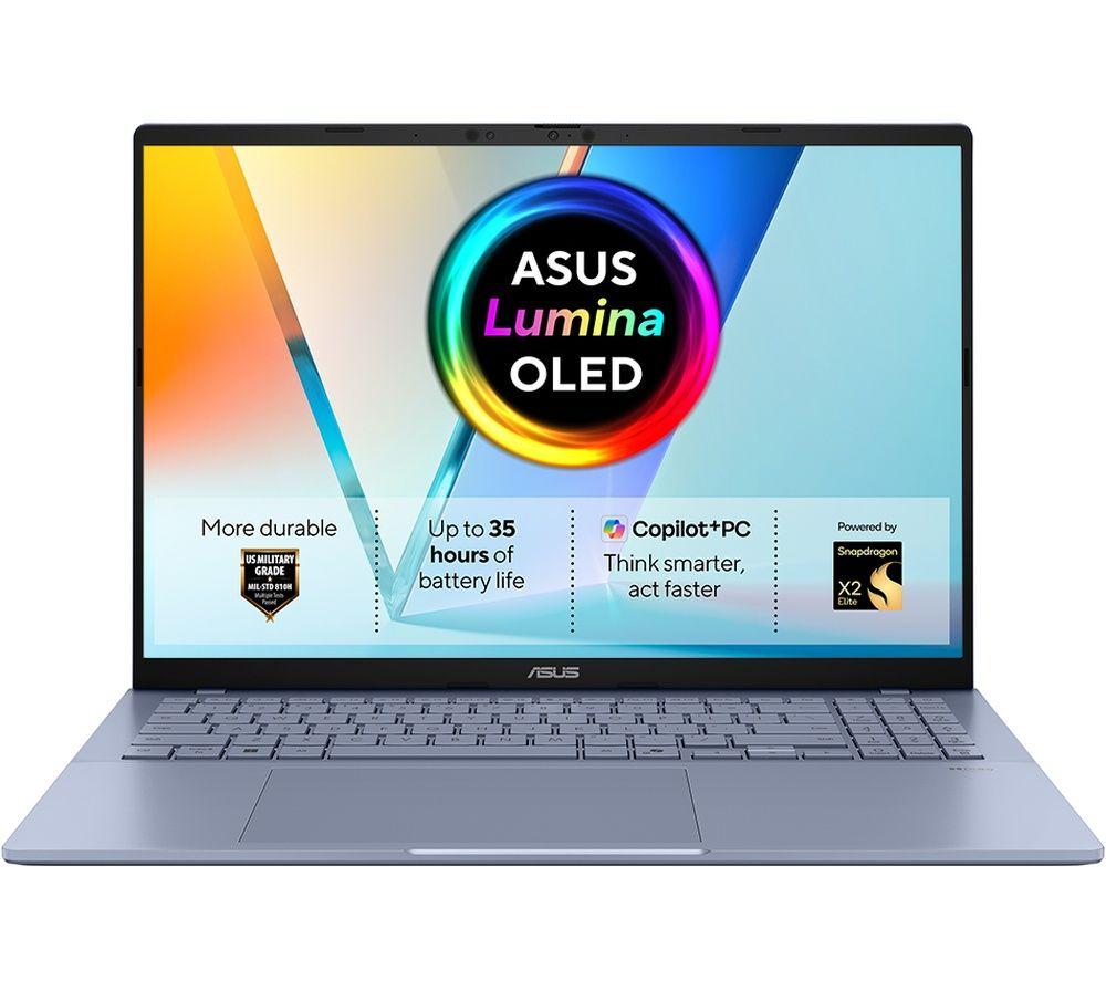 ASUS Vivobook S16 S3607NA 16inch Laptop, Copilot PC - Snapdragon X2 Elite, 1 TB SSD, Mist Blue