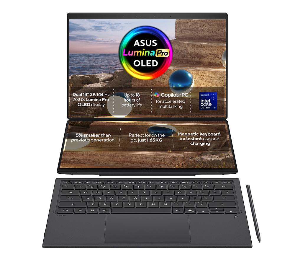 Asus Zenbook Duo 14inch 2 in 1 Laptop - IntelÂ® Coreâ„¢ Ultra 9, 1 TB SSD, Grey