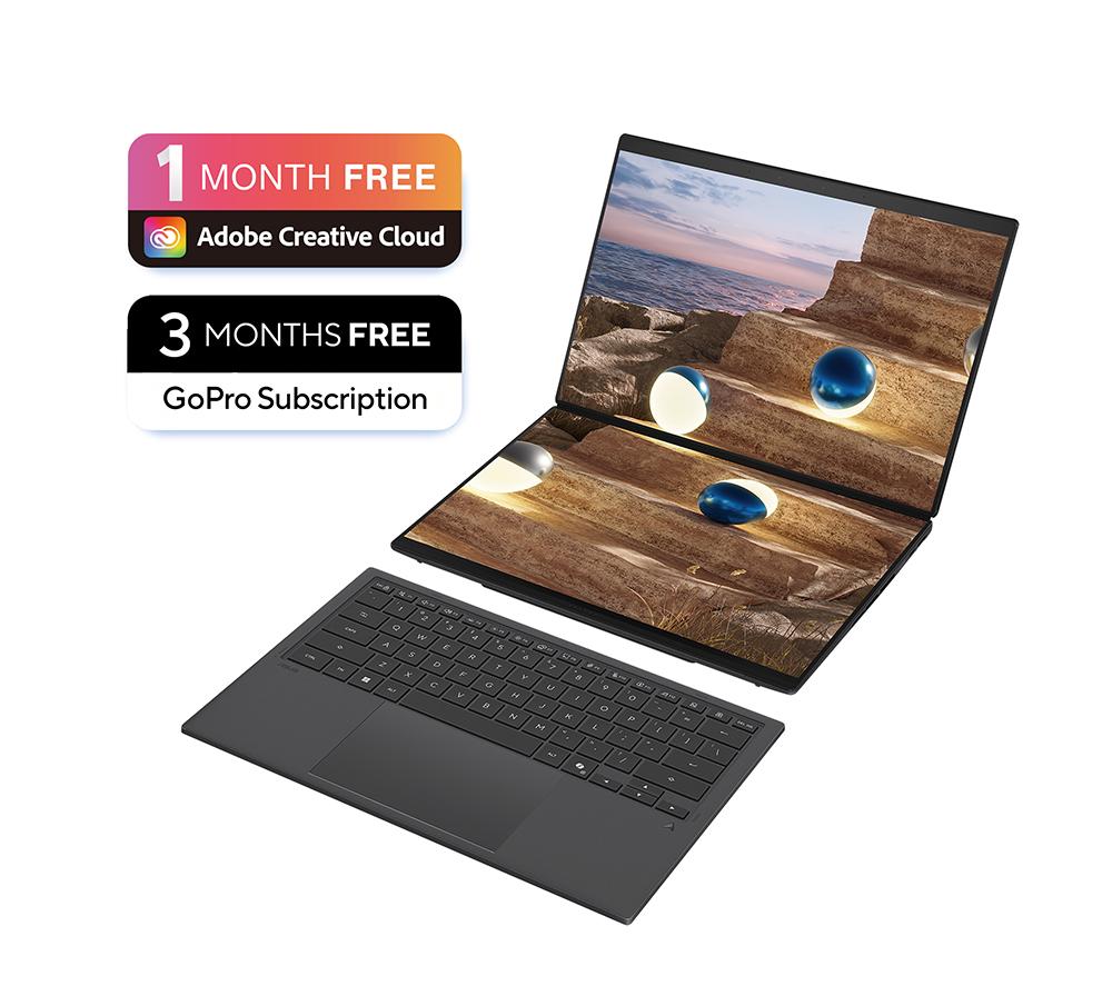 ASUS Zenbook Duo 14" 2 in 1 Laptop - Intel&reg; Core&trade; Ultra 9, 1 TB SSD, Grey image number 2 of 13