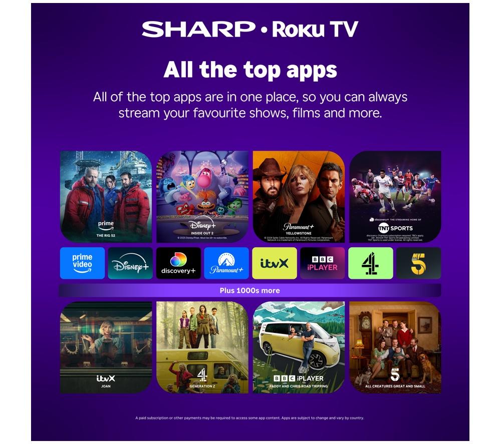 SHARP 4T-C50HJ6725K 50" Smart 4K Ultra HD HDR QLED TV image number 5 of 12