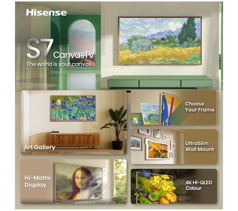HISENSE Canvas S7S 55" QLED 4K Smart TV with Freely & Art Mode - 55S7STUK image number 3 of 14