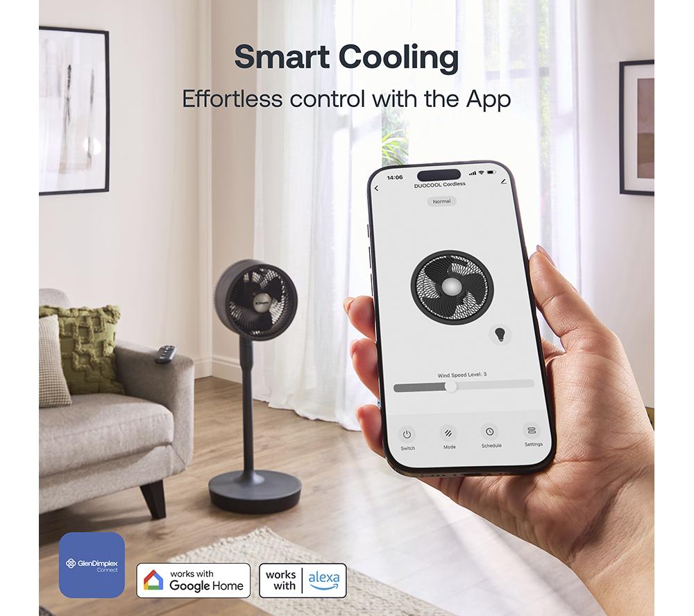 DIMPLEX DuoCool Smart 2-in-1 Cordless Fan - Titanium image number 9 of 16