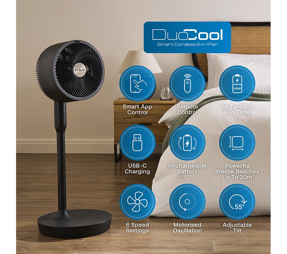 DIMPLEX DuoCool Smart 2-in-1 Cordless Fan - Titanium image number 15 of 16