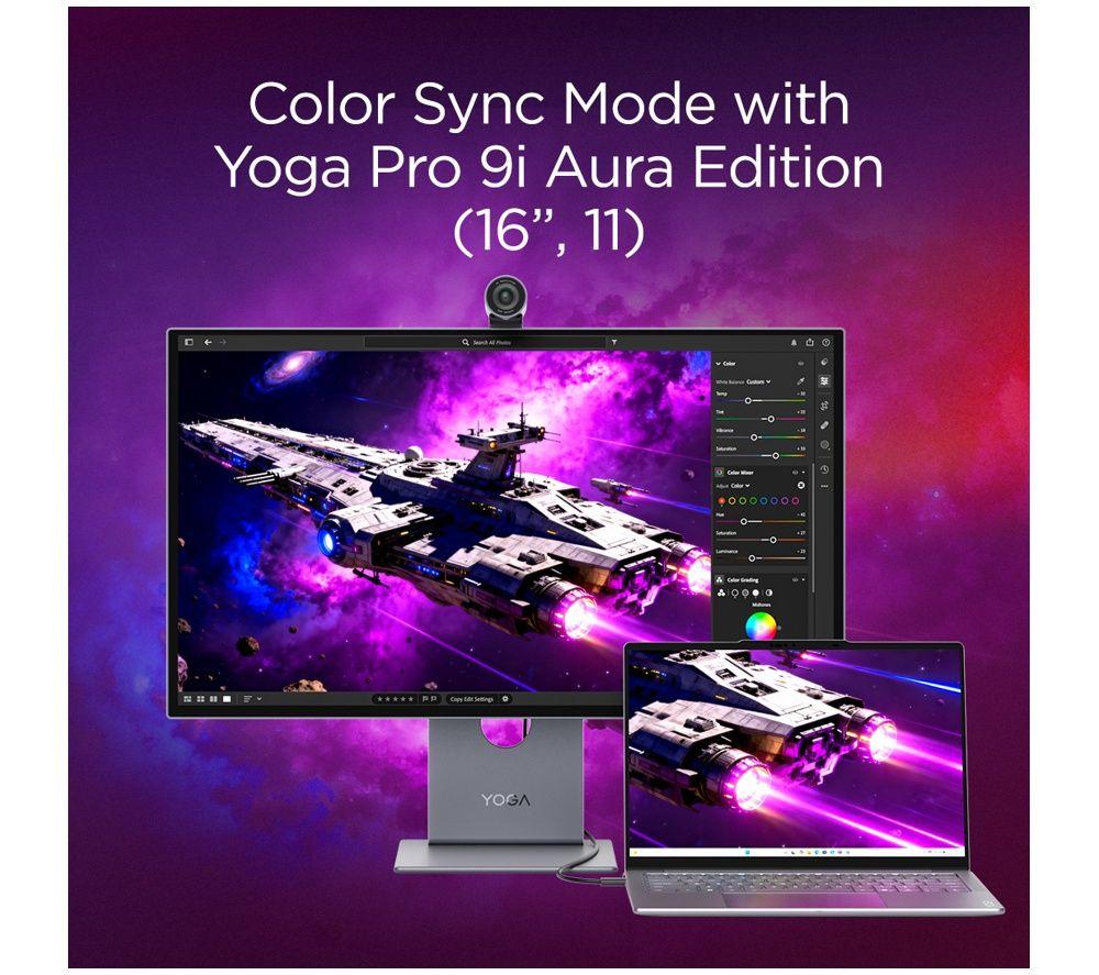LENOVO Yoga Pro 27UD-10 4K 26.5" Ultra HD QD-OLED Monitor - Grey image number 3 of 5