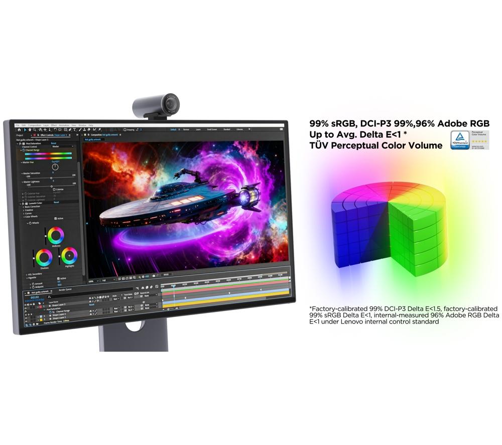LENOVO Yoga Pro 27UD-10 4K 26.5" Ultra HD QD-OLED Monitor - Grey image number 7 of 8