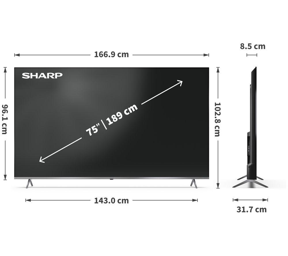 SHARP 4T-C75JP7265IB 75" Smart 4K Ultra HD HDR Mini LED TV image number 7 of 9