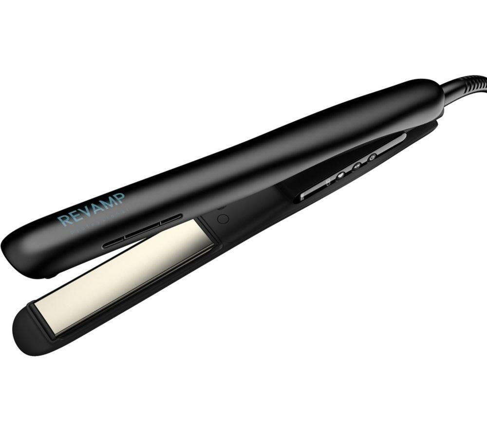 REVAMP ST-1850BK-GB Ion Shine Infrared Ceramic Hair Straightener   Black