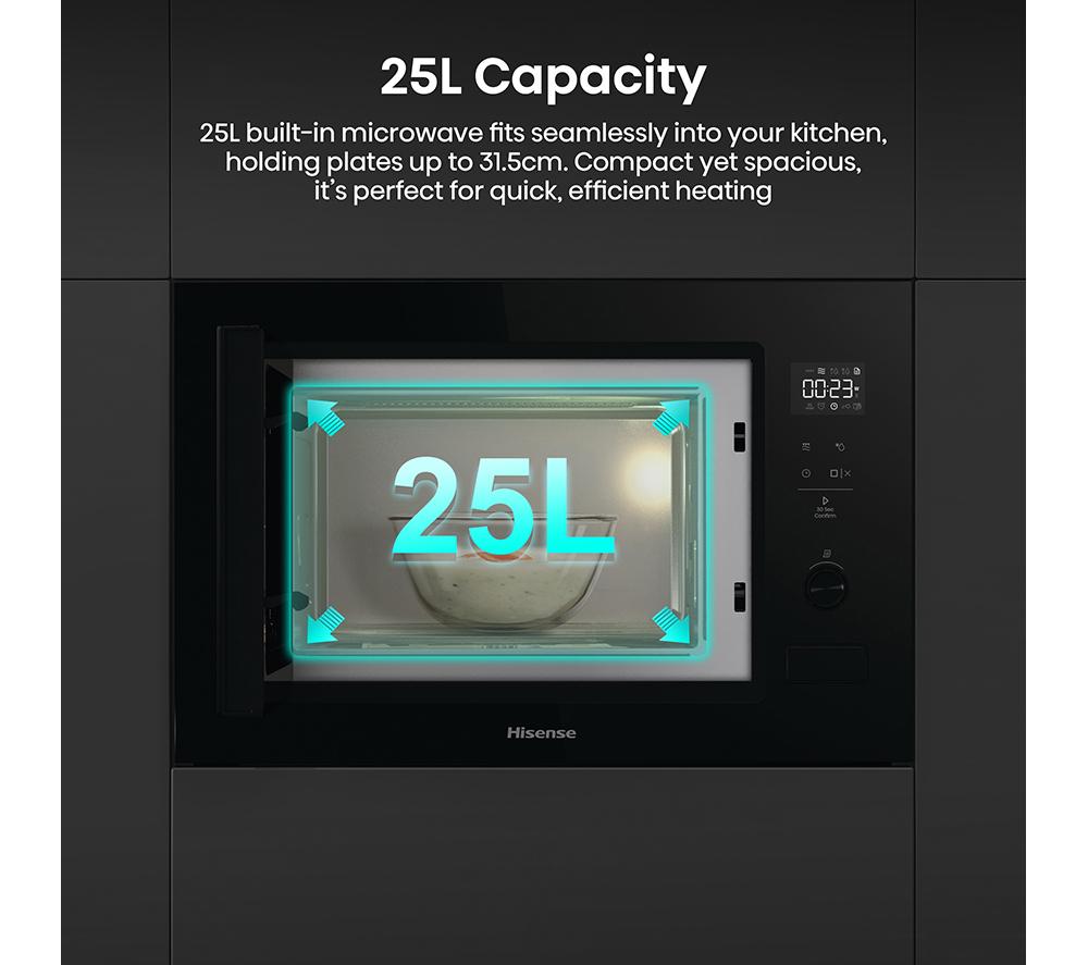 HISENSE BIM325G52BGUK Built-in Microwave with Grill - Black image number 3 of 20