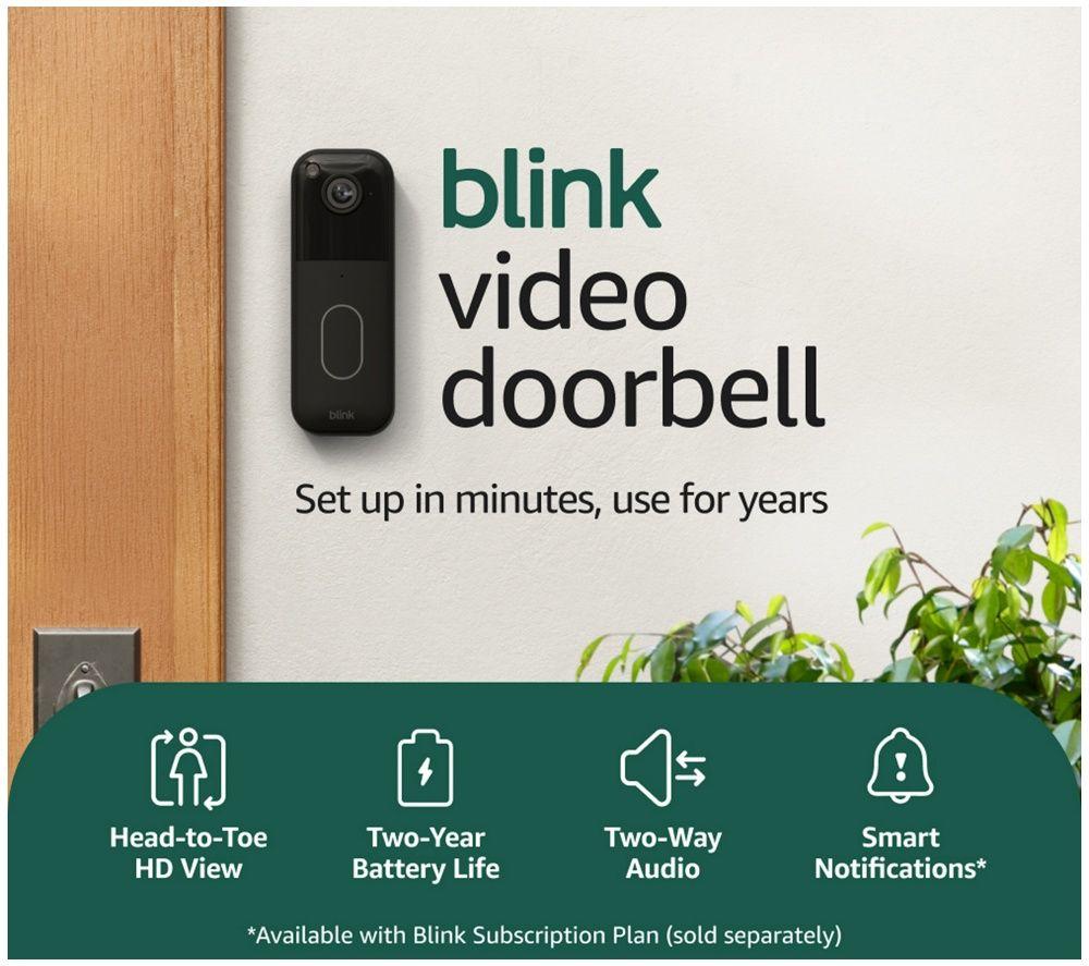 BLINK Home Security Starter Kit Outdoor with Video Doorbell System, Mini 2K+ Security Camera & Weather Resistant Power Adapter Bundle image number 3 of 5