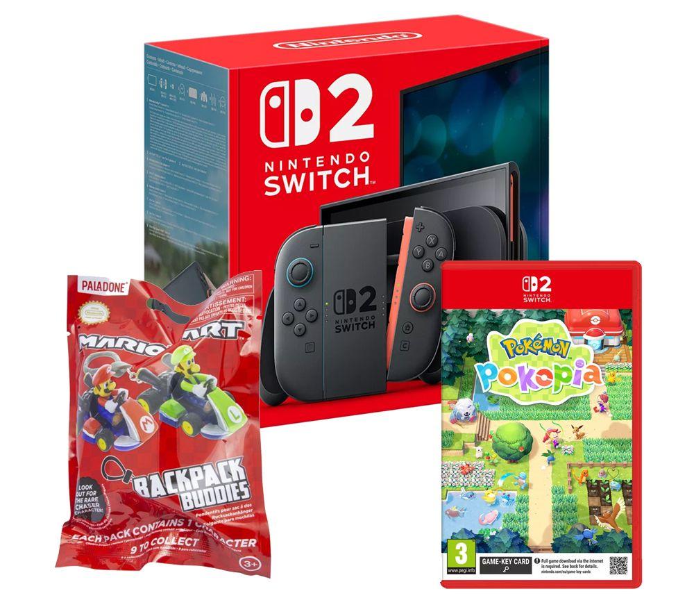 Nintendo Switch 2, Pokémon Pokopia & Mario Kart Backpack Buddies Bundle, Black