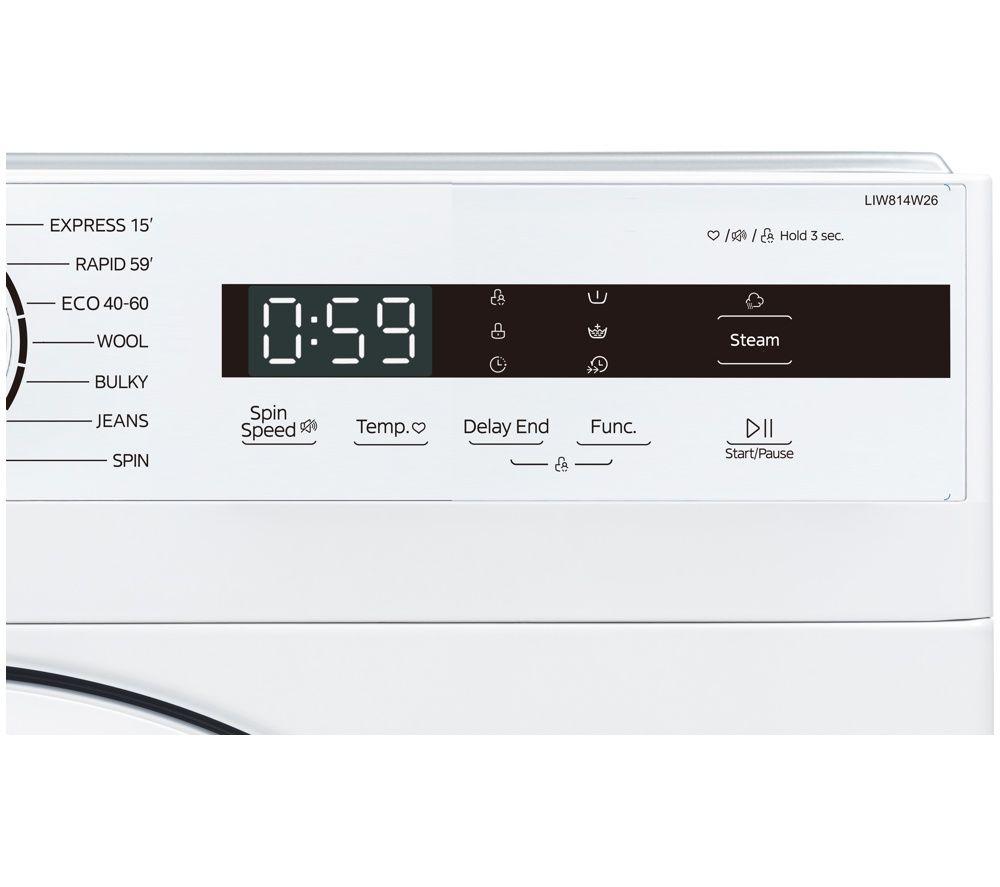 LOGIK Avant 06 LIW814W26 Integrated 8 kg 1400 Spin Washing Machine - White image number 5 of 11