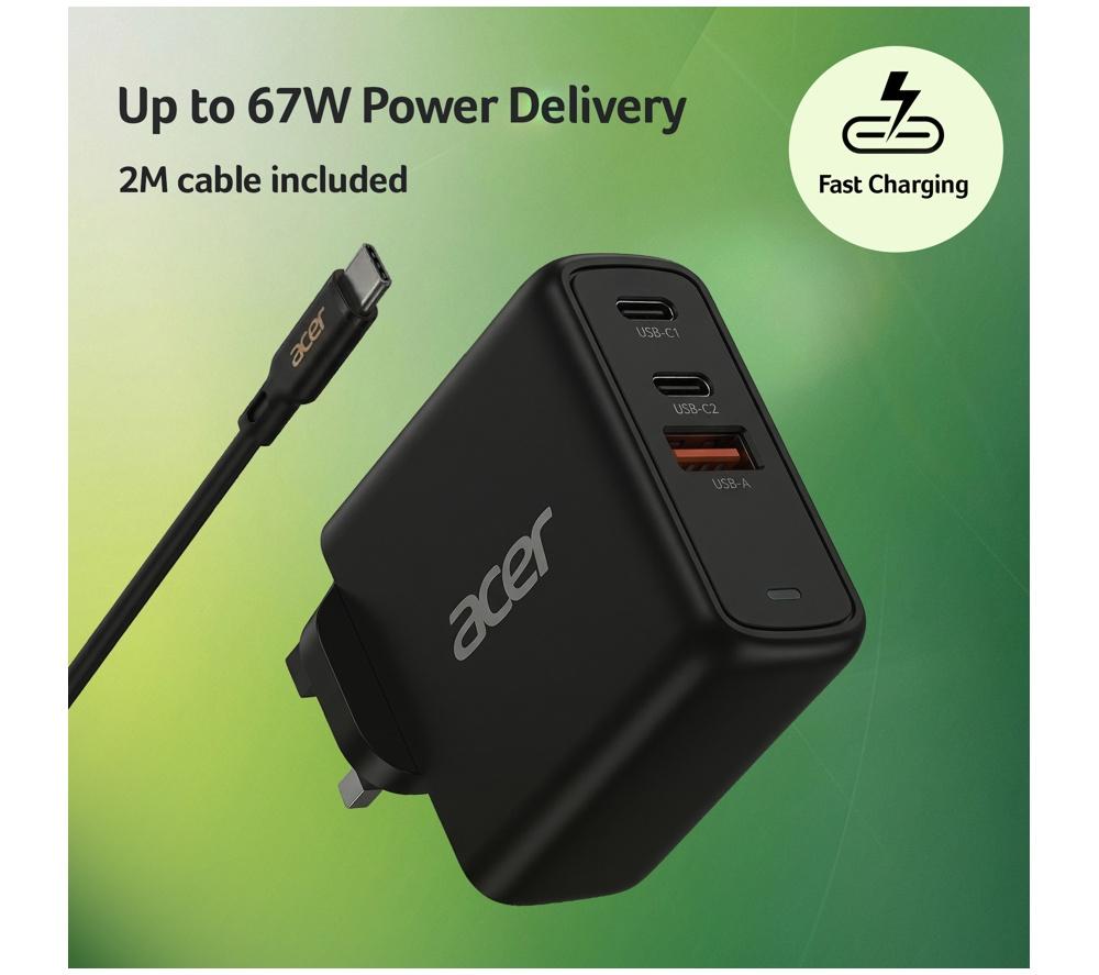 ACER 67 W GaN USB Type-C Charger - 2 m image number 2 of 7