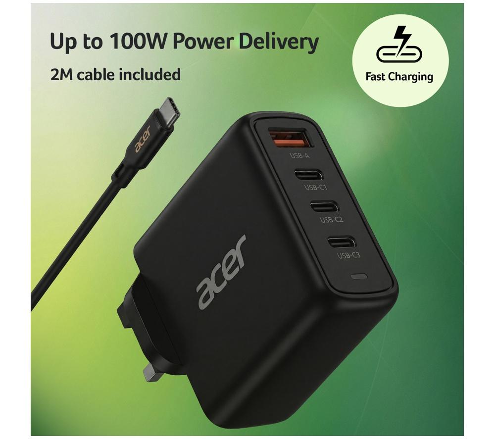 ACER 100 W GaN USB Type-C Charger - 2 m image number 2 of 7