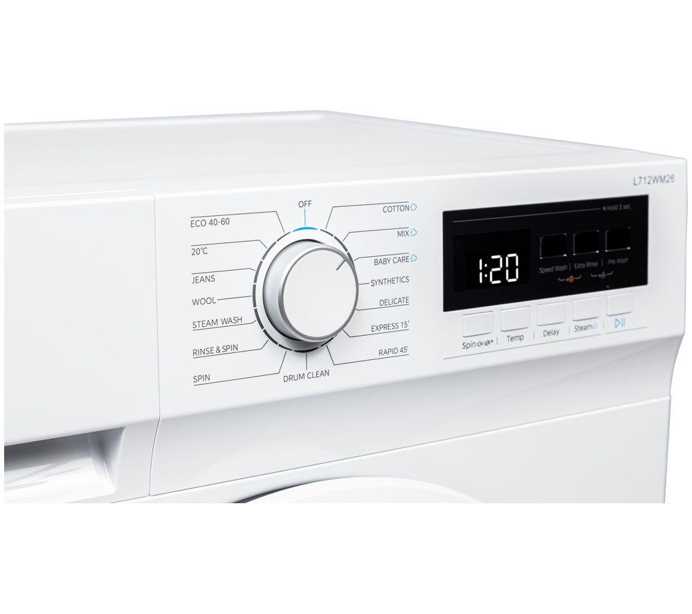 LOGIK L712WM26 7 kg 1200 Spin Washing Machine - White image number 9 of 11