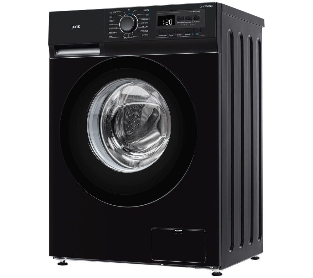 LOGIK L914WMB26 9 kg 1400 Spin Washing Machine - Black image number 2 of 11