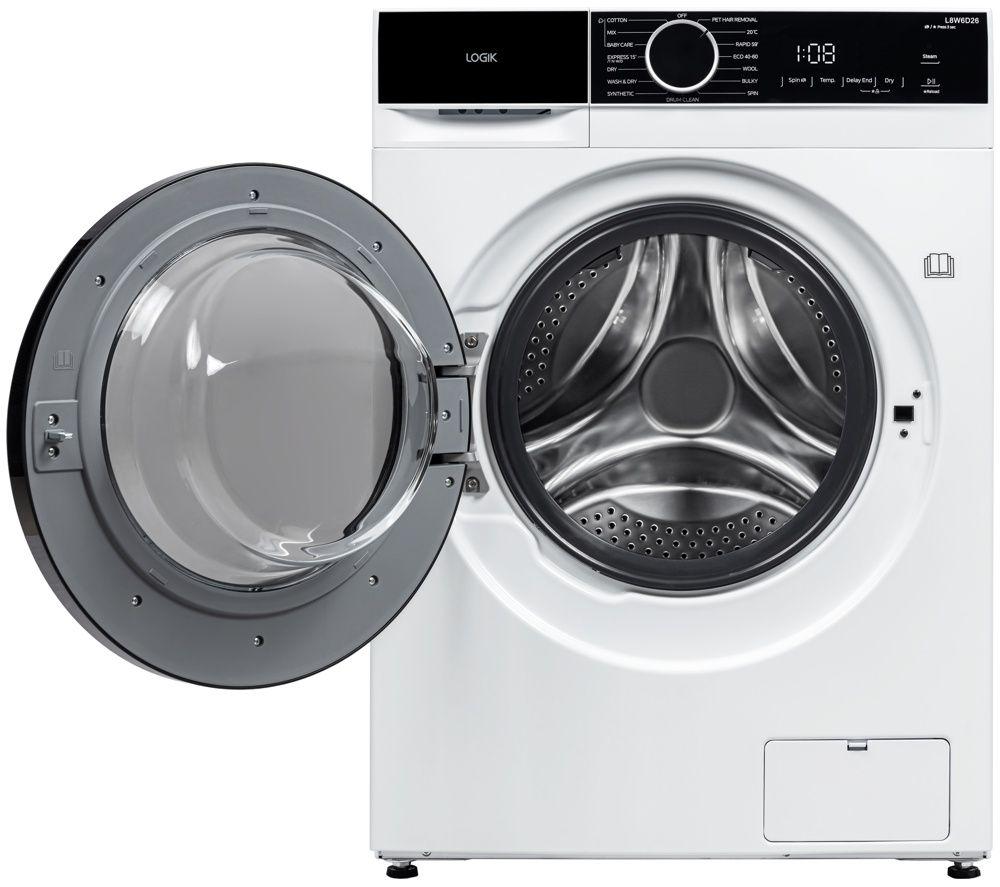 LOGIK L8W6D26 8 Kg Washer Dryer - White image number 7 of 11