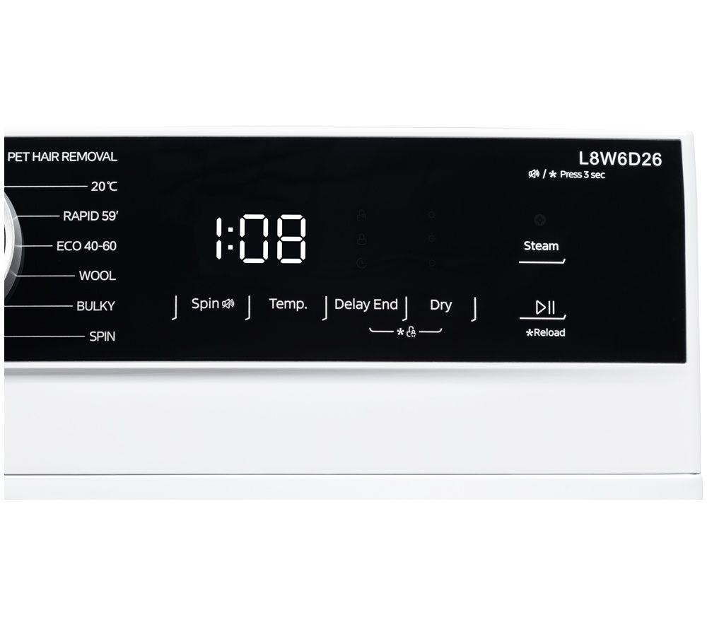 LOGIK L8W6D26 8 Kg Washer Dryer - White image number 8 of 11