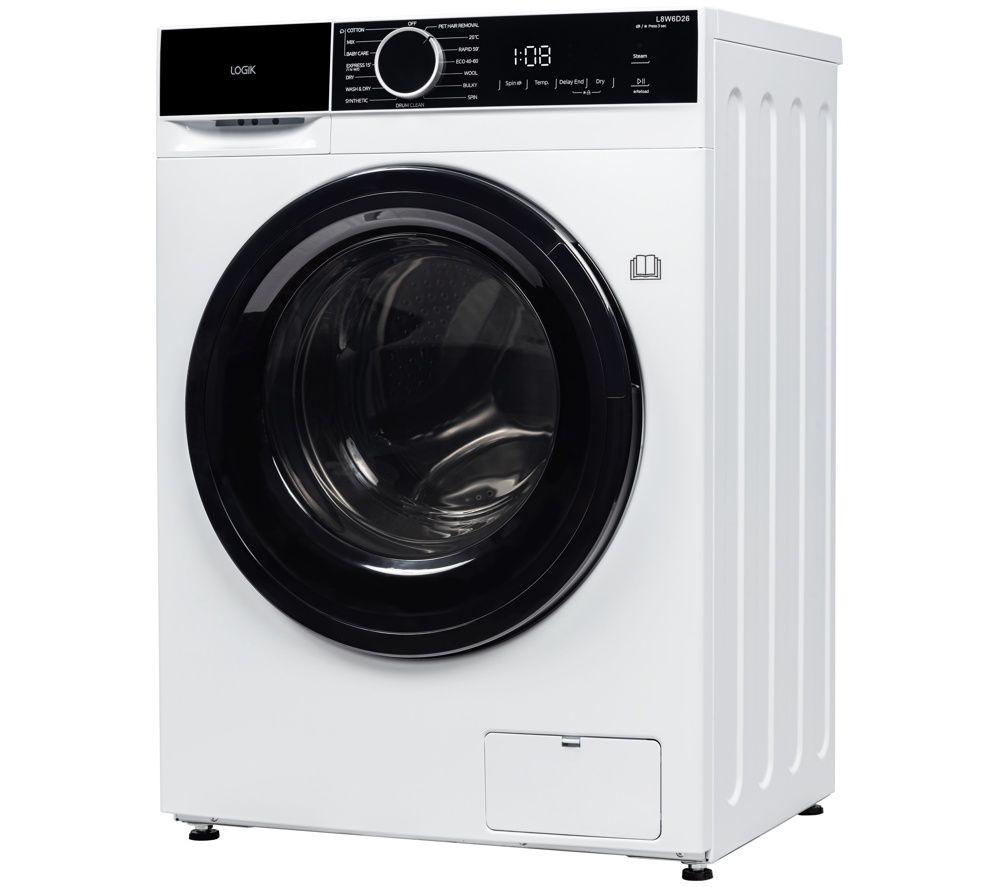 LOGIK L8W6D26 8 Kg Washer Dryer - White image number 9 of 11