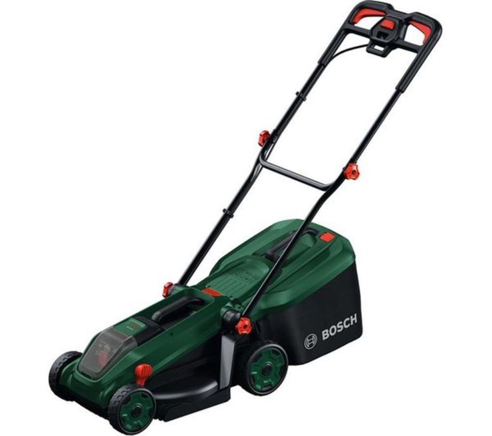 Bosch Rotak 18V-34 Cordless Rotary Lawn Mower - Green & Black, Black,Green