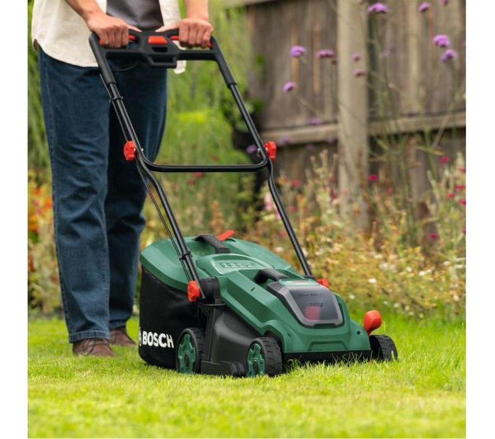 BOSCH Rotak 18V-34 Cordless Rotary Lawn Mower - Green & Black image number 3 of 3