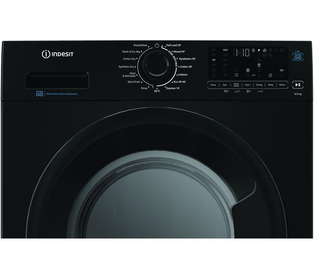 INDESIT Steam Push&Go IDP 9646B UK 9 kg Washer Dryer - Black image number 3 of 10