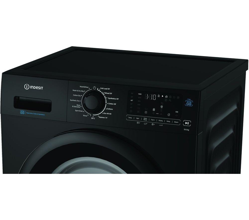 INDESIT Steam Push&Go IDP 9646B UK 9 kg Washer Dryer - Black image number 6 of 10