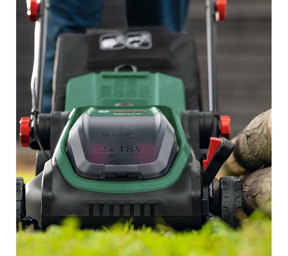BOSCH Rotak 18V2-38 Cordless Rotary Lawn Mower - Green & Black image number 6 of 10