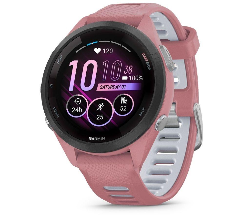 Garmin Forerunner 265S Sports Watch - Pink & Grey, 42 Mm, Silver/Grey,Pink
