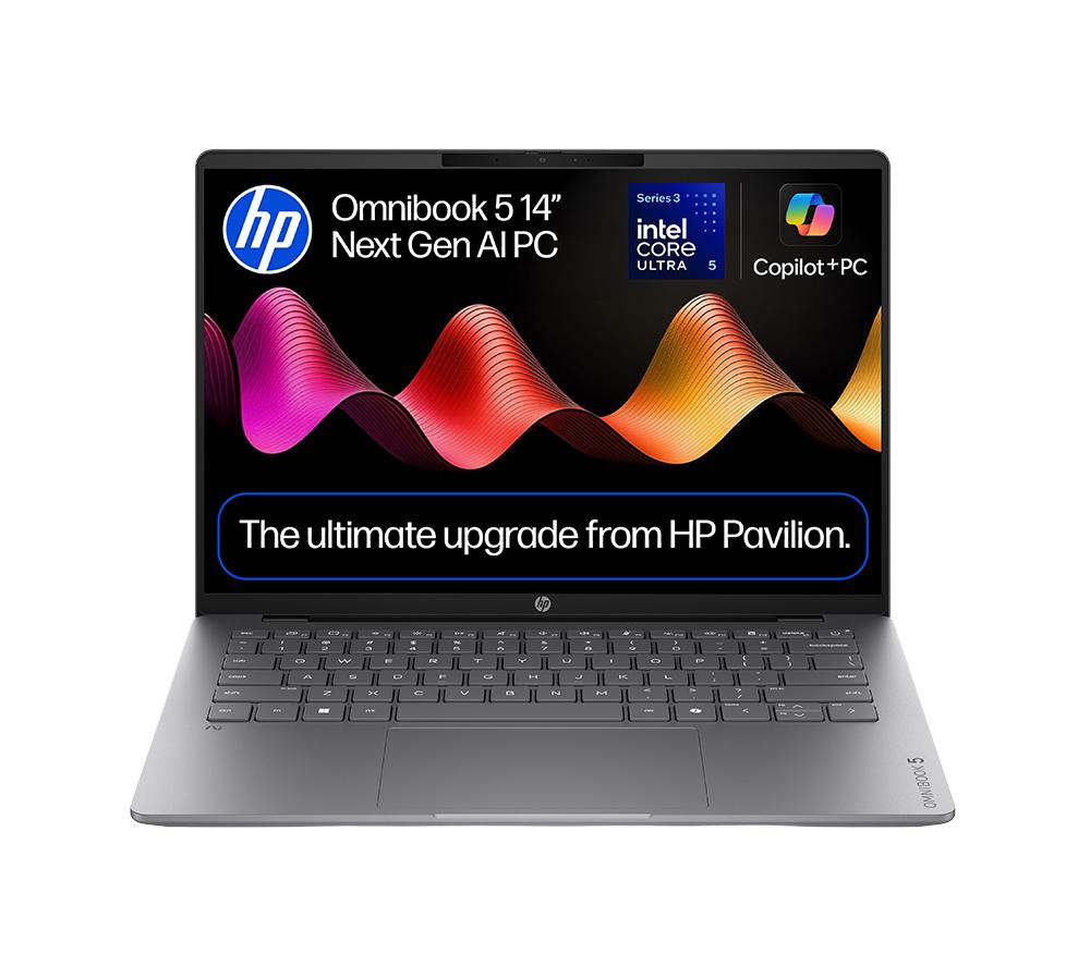 HP OmniBook 5 NGAI 14inch Laptop - IntelÂ® Coreâ„¢ Ultra 5, 512 GB SSD, Silver