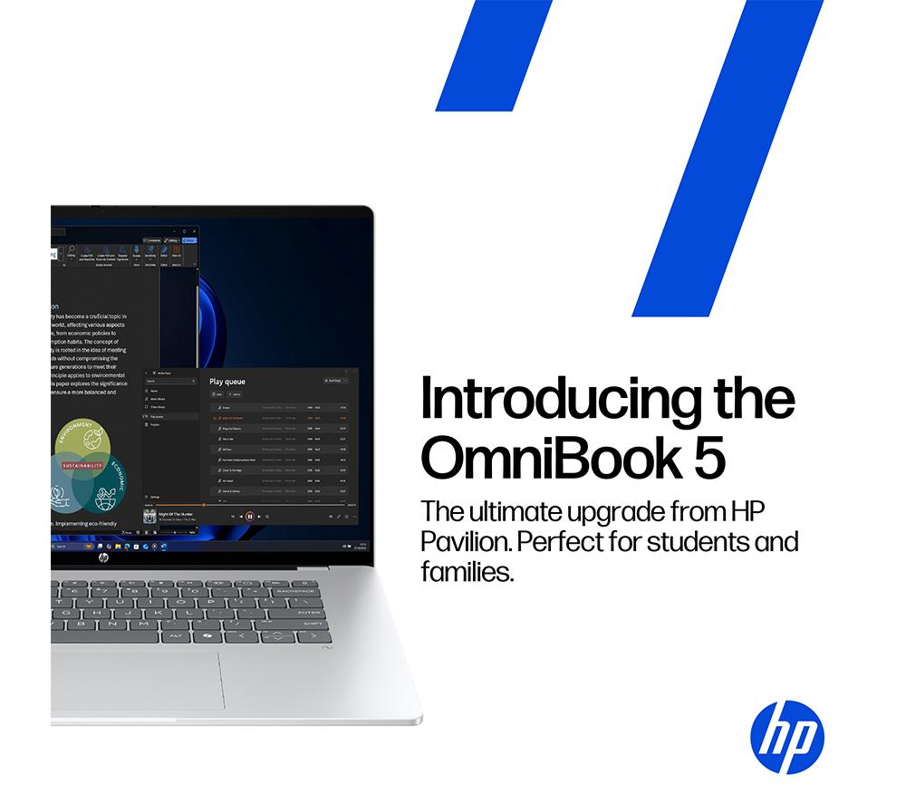 HP OmniBook 5 NGAI 14" Laptop - Intel&reg; Core&trade; Ultra 5, 512 GB SSD, Silver image number 4 of 26