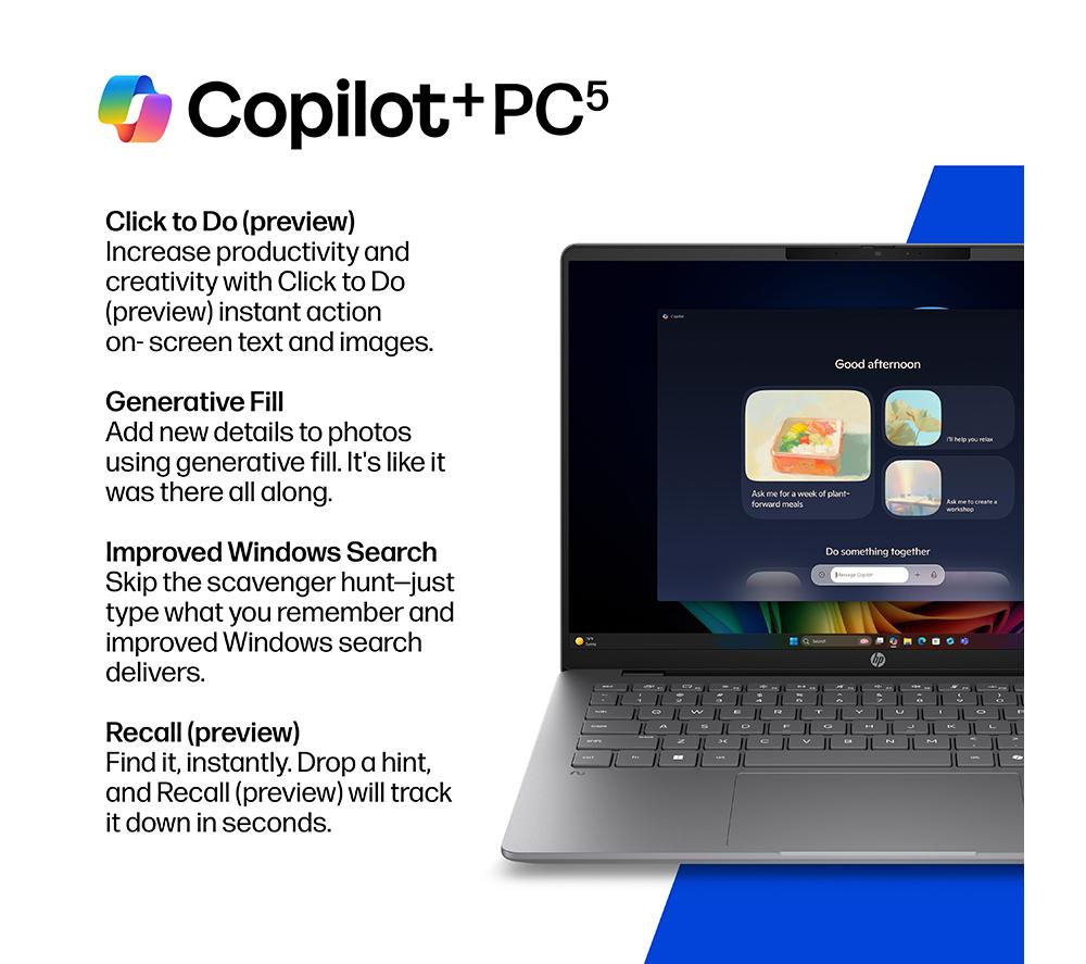HP OmniBook 5 NGAI 14" Laptop - Intel&reg; Core&trade; Ultra 5, 512 GB SSD, Silver image number 9 of 26