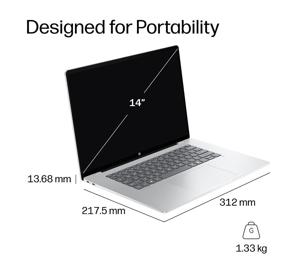 HP OmniBook 5 NGAI 14" Laptop - Intel&reg; Core&trade; Ultra 5, 512 GB SSD, Silver image number 14 of 26