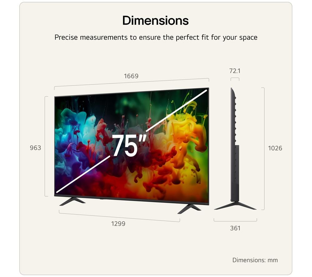 LG QNED72 75" QNED AI 4K HDR Smart TV 2026 - 75QNED72B6A image number 3 of 13