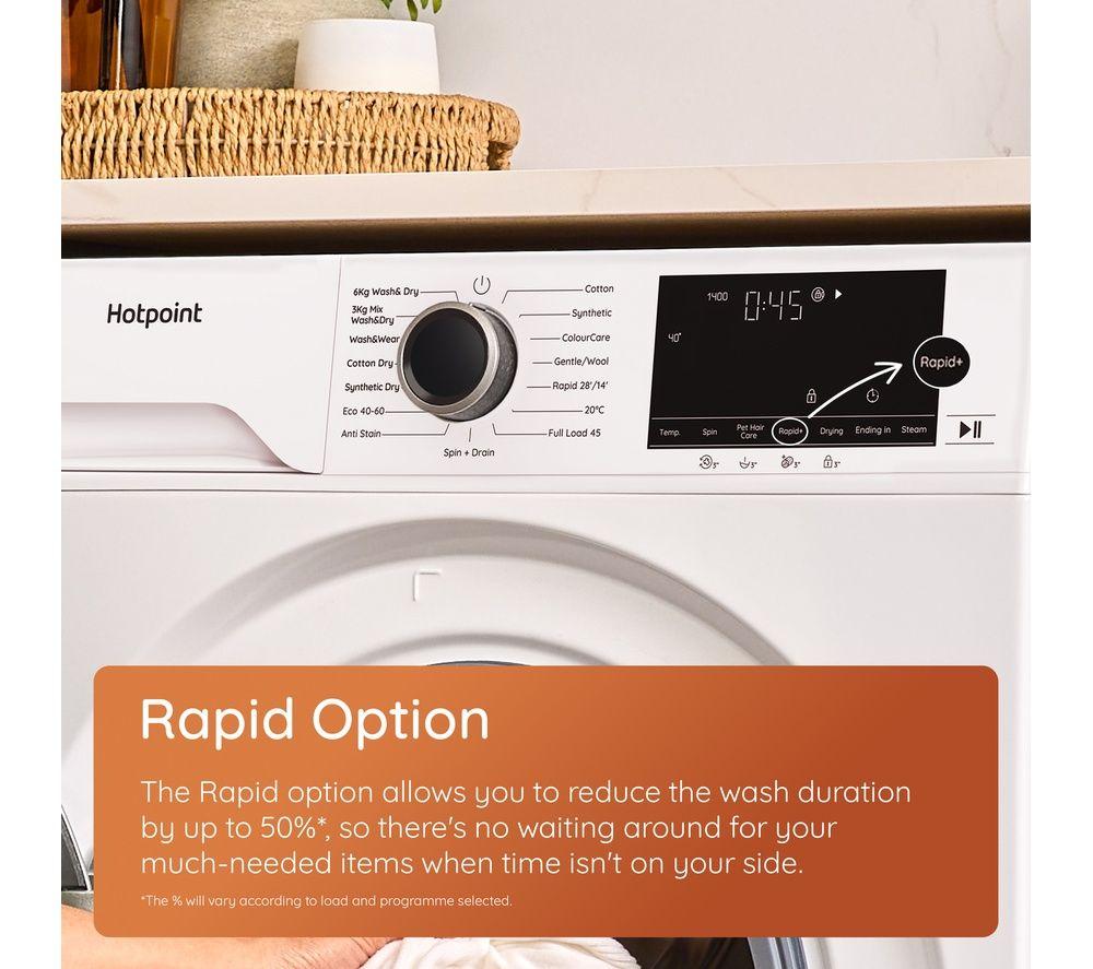 HOTPOINT AntiStain HBD 8680 ANTI STAIN UK 8 kg Washer Dryer - White image number 9 of 12