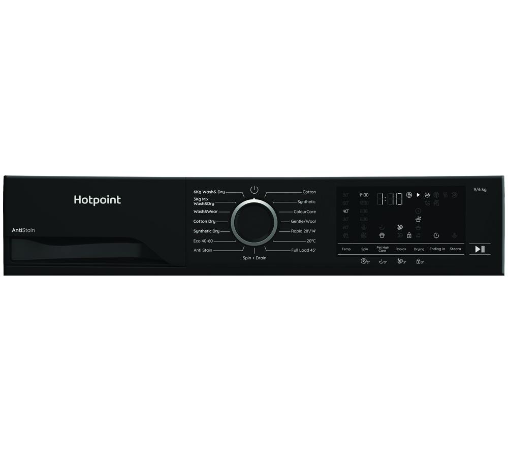 HOTPOINT HBD 9681B Anti Stain UK 9 kg Washer Dryer - Black image number 12 of 15