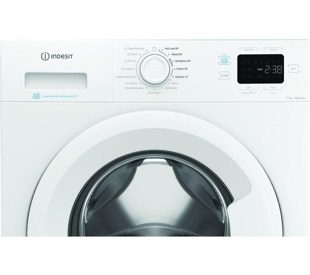 INDESIT Push&Go IP 1146 11 kg 1400 Spin Washing Machine - White image number 2 of 8