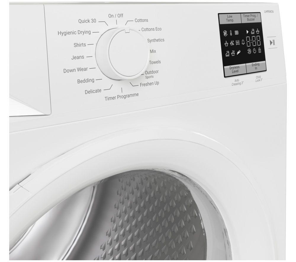 LOGIK LHP8W26 8 kg Heat Pump Tumble Dryer - White image number 4 of 5
