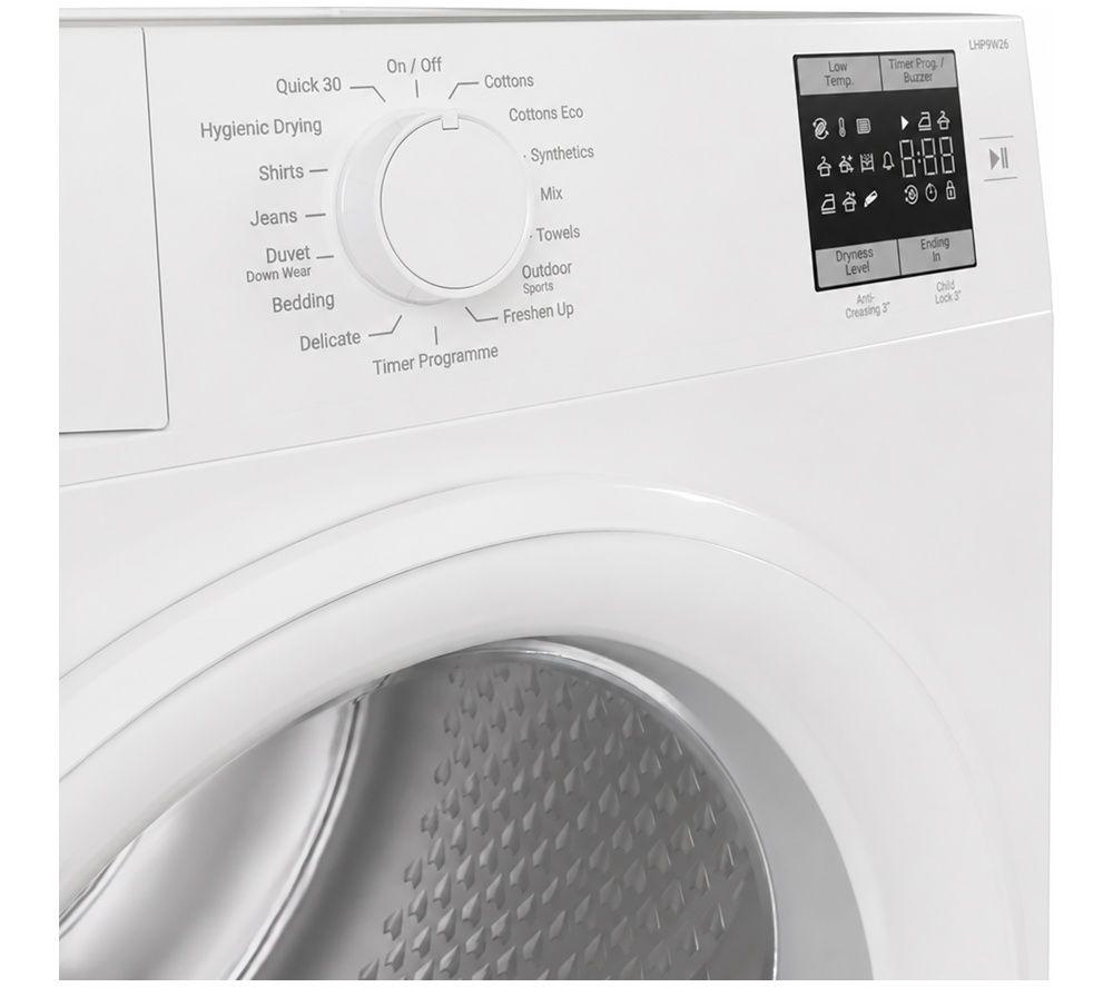 LOGIK LHP9W26 9 kg Heat Pump Tumble Dryer - White image number 4 of 5