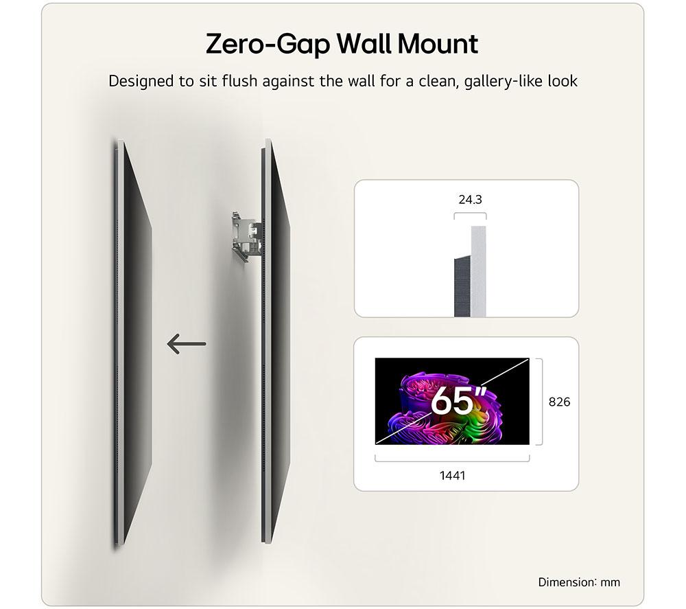 LG G6 65" OLED AI 4K HDR Smart TV 2026 (Wall Mount Version) - OLED65G64LW image number 3 of 15